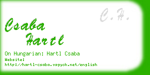 csaba hartl business card